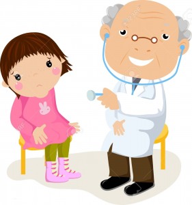 15170245-The-little-girl-on-reception-at-doctor--Stock-Vector-doctor-patient-child